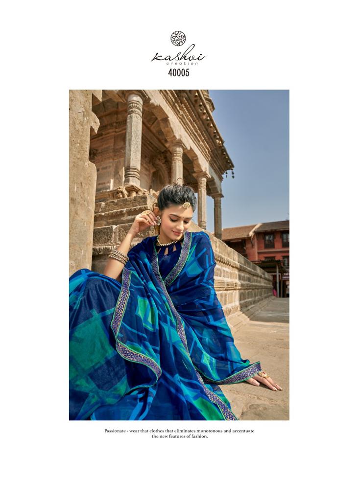 Kashvi Virasat Fancy Wear Georgette Printed Stylish Saree Collection